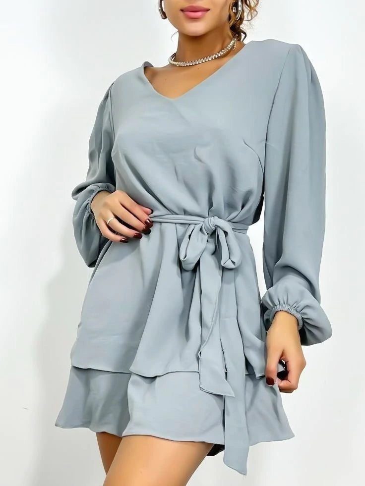 Vestido Feminino Curto Manga Longa Suelen Ref. 820